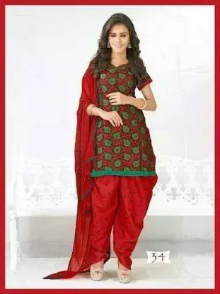 Picture of indian salwar kameez dupatta a line pakistani embroider