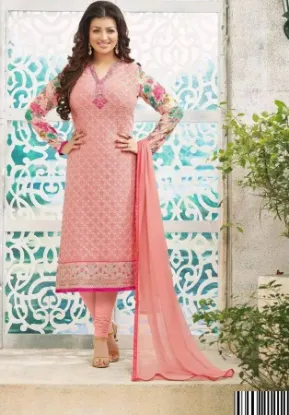 Picture of indian traditional pink designer anarkali suit diwali f