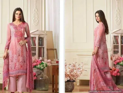 Picture of khaadi designer lawn embroiderd chiffon duppata shalwar