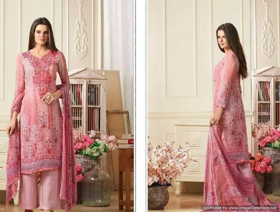 Picture of khaadi designer lawn embroiderd chiffon duppata shalwar