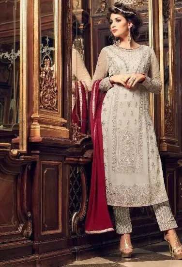 Picture of latest 2024 party wear anarkali style salwar kameez sui