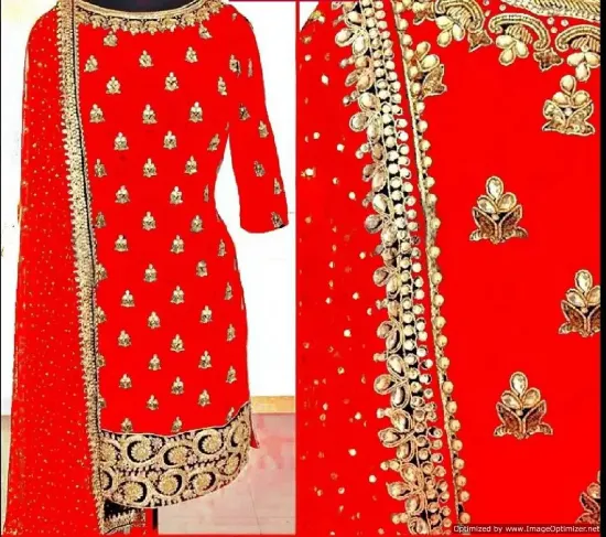 Picture of latest designer bridal beautiful anarkali gown attracti