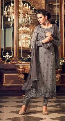 Picture of latest designer pakistani 3 pieces dress ,s3146