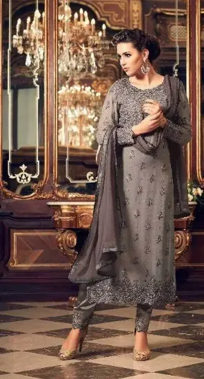 Picture of latest designer pakistani 3 pieces dress ,s3146