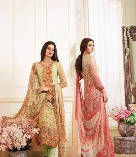 Picture of latest designer punjabi dressethnic semi stitched salwa