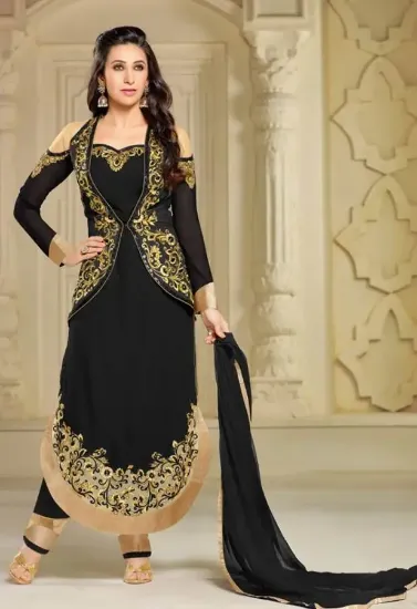 Picture of latest festival special embroidery work long gown styli