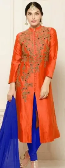 Picture of latest indian designer bollywood party wear front open 