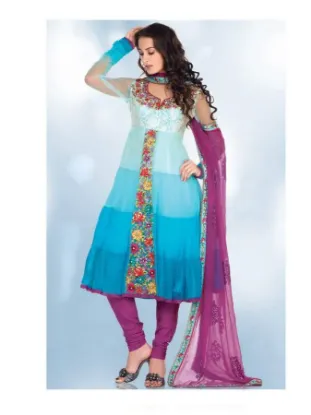 Picture of latest long straight suits crepe straight suit salwar k