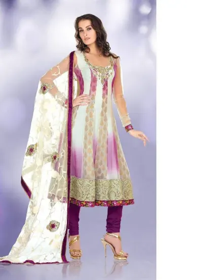 Picture of letest design indian women salwar suit with embroidery 