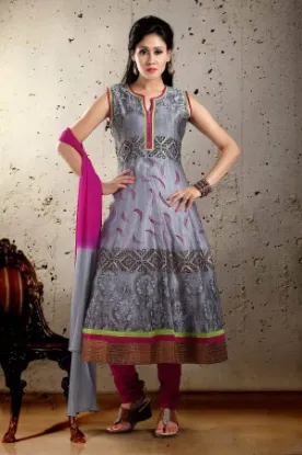 Picture of long anarkali suit diwali festival special traditional 