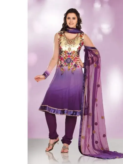 Picture of modest maxi gown party wear heavy embroidery anarkali s