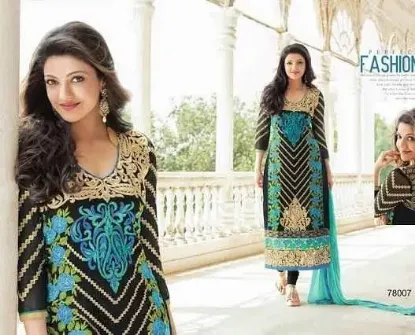 Picture of pakistani designer suit unstitched dress indian ethnic 