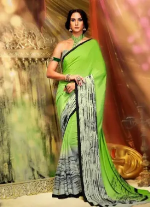 Picture of awesome look saree beautiful georgette multi work part,