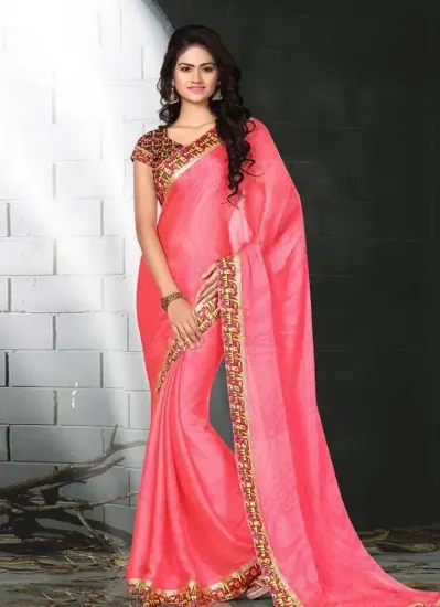 Picture of awesome look saree beautiful georgette multi work party