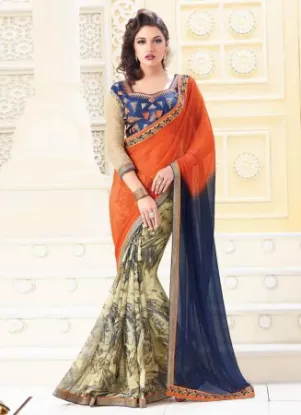 Picture of banarasi saree cotton blend fancy latest designer sari 