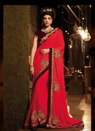 Picture of banarasi saree cotton blend fancy latest designer sari,