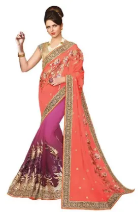 Picture of basanti georgette printed casual saree sari bellydance 