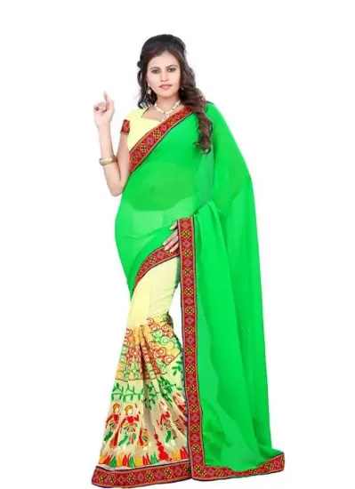 Picture of beautiful pure cotton sari with blouse modest maxi gown