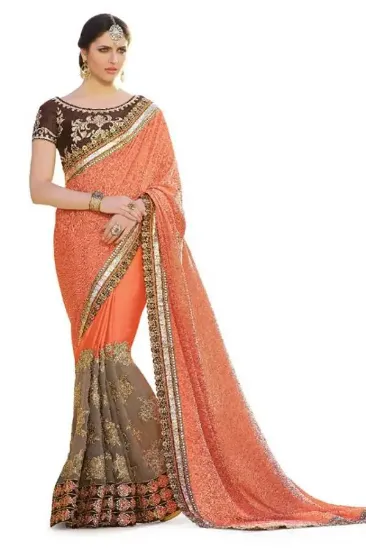 Picture of bhagwati georgette printed casual saree sari bellydance