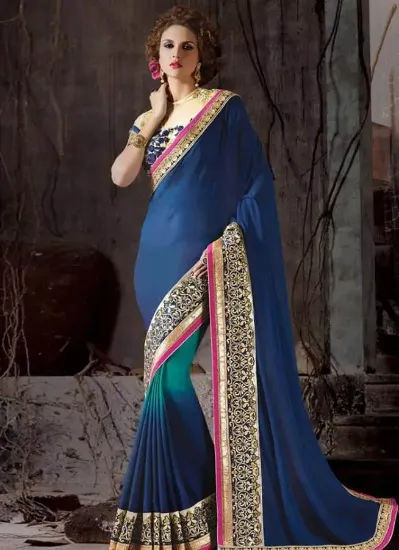 Picture of bhavini georgette printed casual saree sari bellydance 