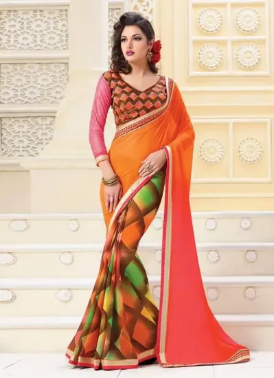 Picture of bimala georgette printed casual saree sari bellydance f