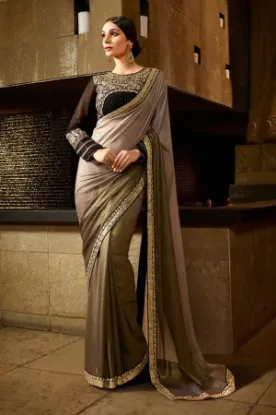 Picture of black bollywood saree indian ethnic party wear wedding 