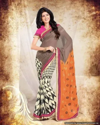 Picture of Black Hollywood Designer Saree Grand Full Work modest m