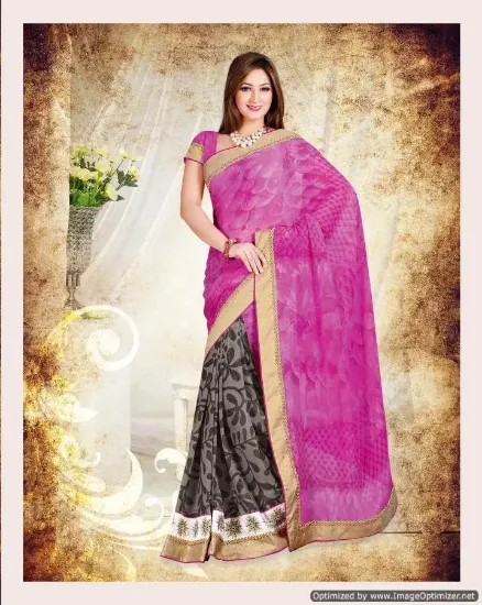 Picture of Black Uppada Silk Womens Ethenic Wear Kottoa Silk Saree