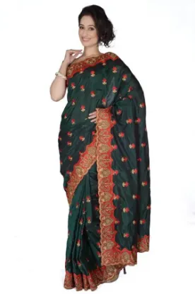 Picture of bollywood bhagalpuri silk saree pakistani party wear e,