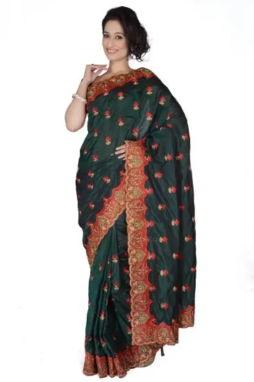 Picture of bollywood bhagalpuri silk saree pakistani party wear e,