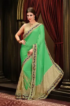 Picture of bollywood designer party wear saree indian events ethn,