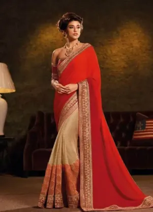 Picture of bollywood ethnic designer saree party wear women saree,