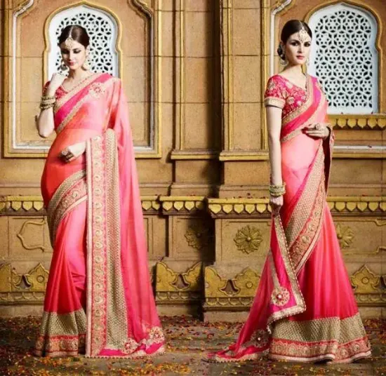 Picture of bollywood ethnic designer saree party wear women saree,