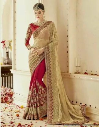 Picture of bollywood floral saree party wear indian pakistani eth,