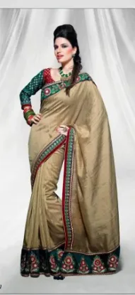 Picture of bollywood indian art silk saree pakistani festival wear