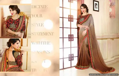 Picture of Bollywood Indian Pakistani Designer Party Wear Saree Sa