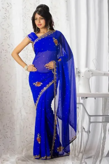 Picture of bollywood indian pakistani ethnic party wear saree ,des