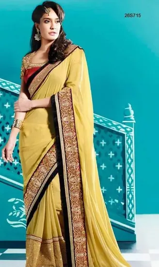 Picture of Bollywood Indian Pakistani Fancy Saree Wedding Designer