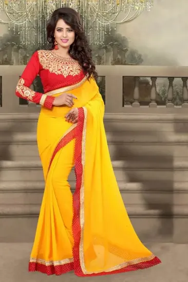 Picture of bollywood indian party wear wedding designer saree sar,