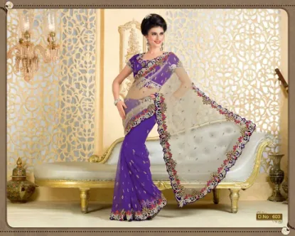 Picture of Bollywood Indian Party Wear Wedding Designer Saree Sari