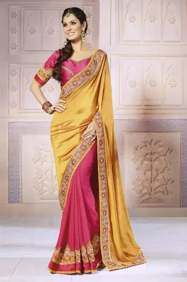 Picture of bollywood indian traditional ethnic thread work saree ,