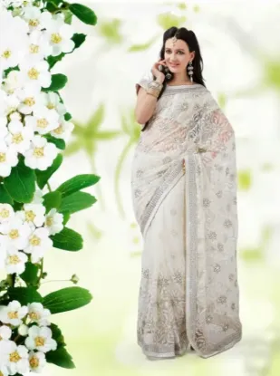 Picture of Bollywood Indian Traditional Ethnic Thread Work Saree S