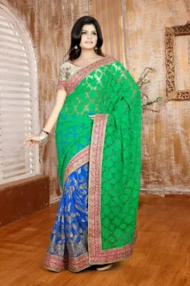 Picture of Bollywood Pure Chiffon Saree With Peta Work Partywear I