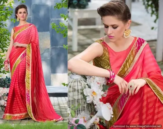 Picture of bollywood saree indian pakistani pink wedding party de,