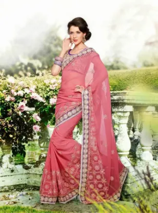 Picture of bollywood saree party wear indian pakistani ethnic wedd