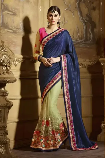 Picture of bollywood saree reception designer indian partywear sa,