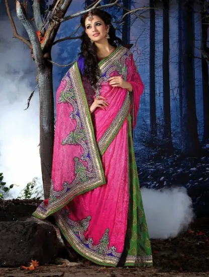 Picture of bollywood sari designer saree indian fancy partywear we