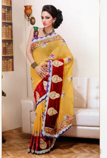 Picture of Bollywood Sari Designer Traditional Partywear Saree Wed