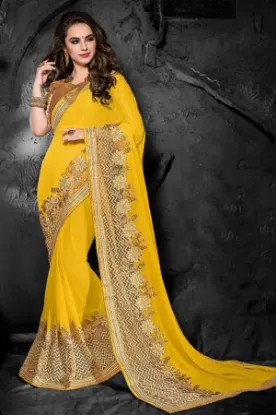 Picture of bollywood sari traditional designer saree indian fancy,