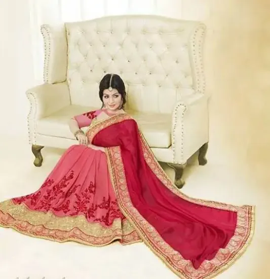 Picture of bollywood sari wedding traditional designer saree indi,